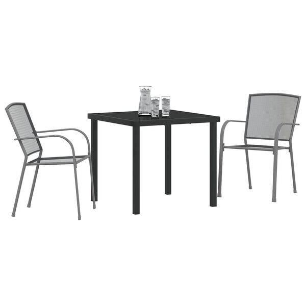 vidaXL 3-teiliges Garten-Essenset Anthrazit Stahl