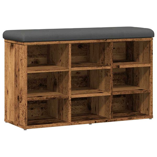 vidaXL Schuhbank Altholz-Optik 82x32x50 cm Holzwerkstoff