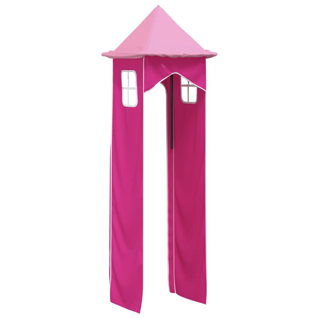 vidaXL Vorhänge für Hochbett mit Turm Rosa Polyester