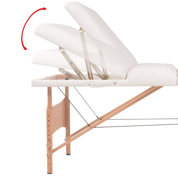 vidaXL Massageliege 3-Zonen Klappbar 10 cm Sitz Weiß