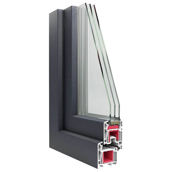 vidaXL Kellerfenster "RISOR" 50x50 cm Drehkipp DIN Rechts Anthrazit