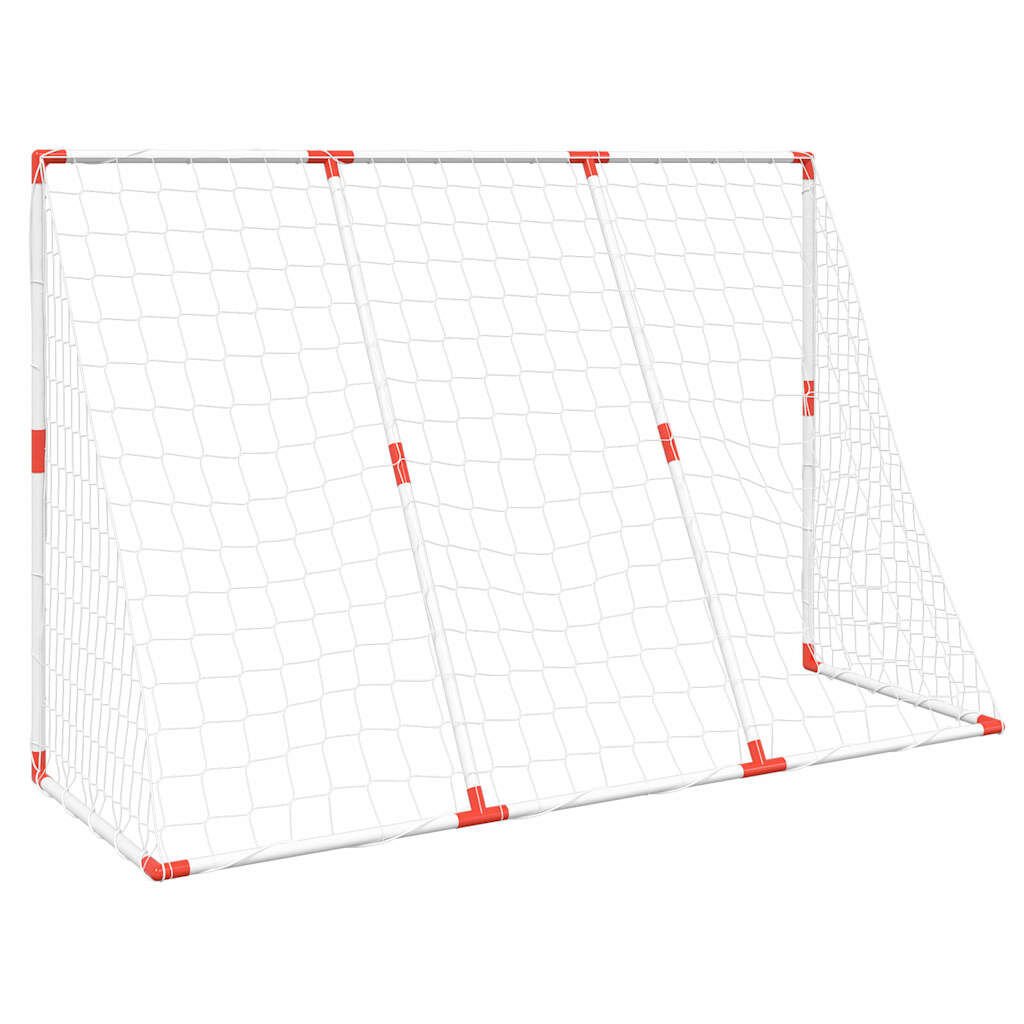 vidaXL Fußballtor für Kinder mit Bällen 2-in-1 Weiß 184x64x124 cm