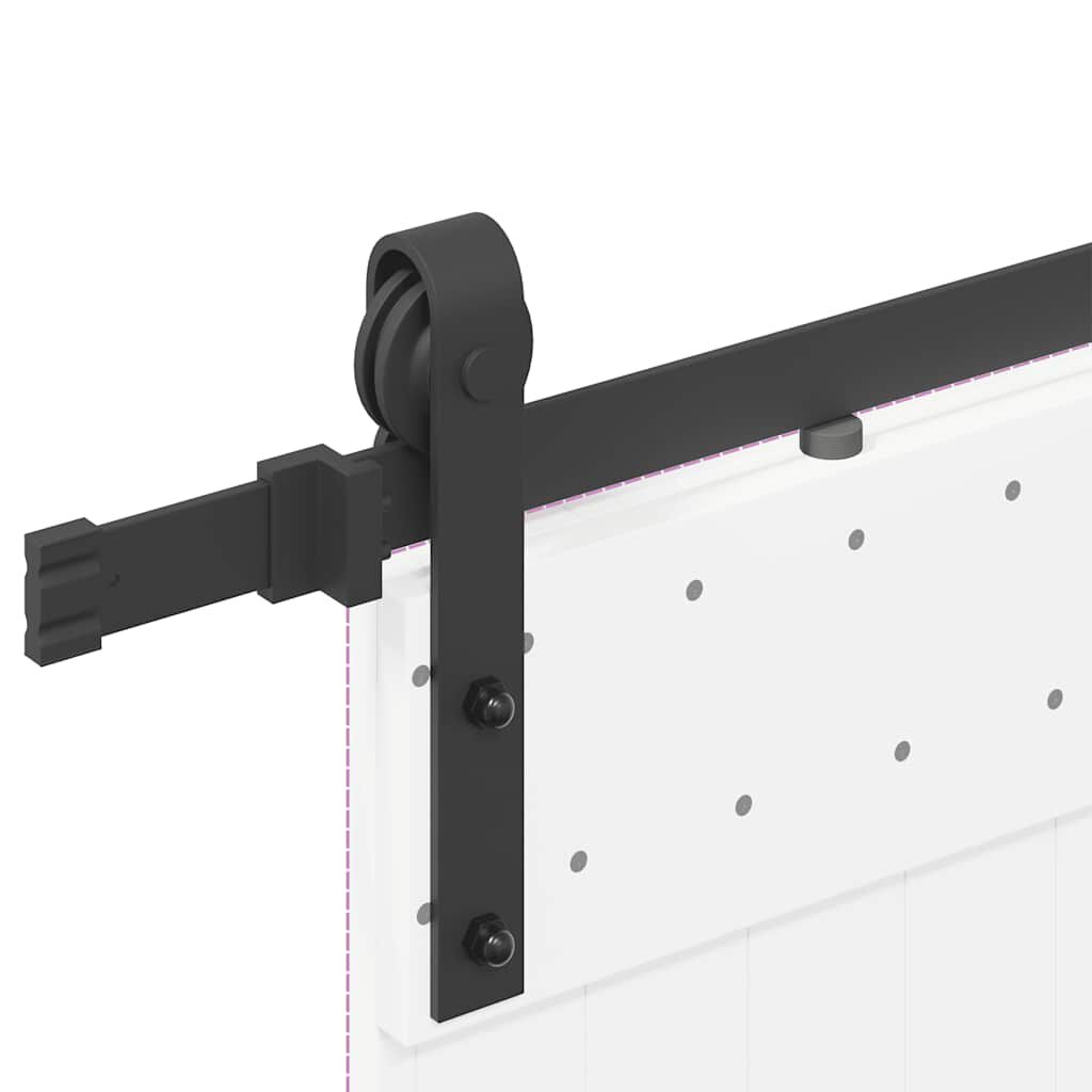 vidaXL Schiebetürbeschlag-Set 183 cm Stahl Schwarz