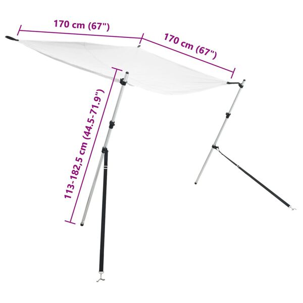 vidaXL T-Top-Beschattungsverlängerung Weiß 170x170x(113-182,5) cm