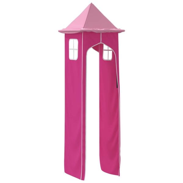 vidaXL Vorhänge für Hochbett mit Turm Rosa Polyester