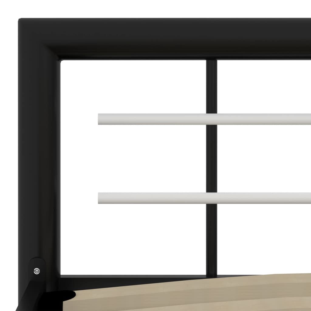 vidaXL Bettgestell Schwarz und Weiß Metall 160×200 cm