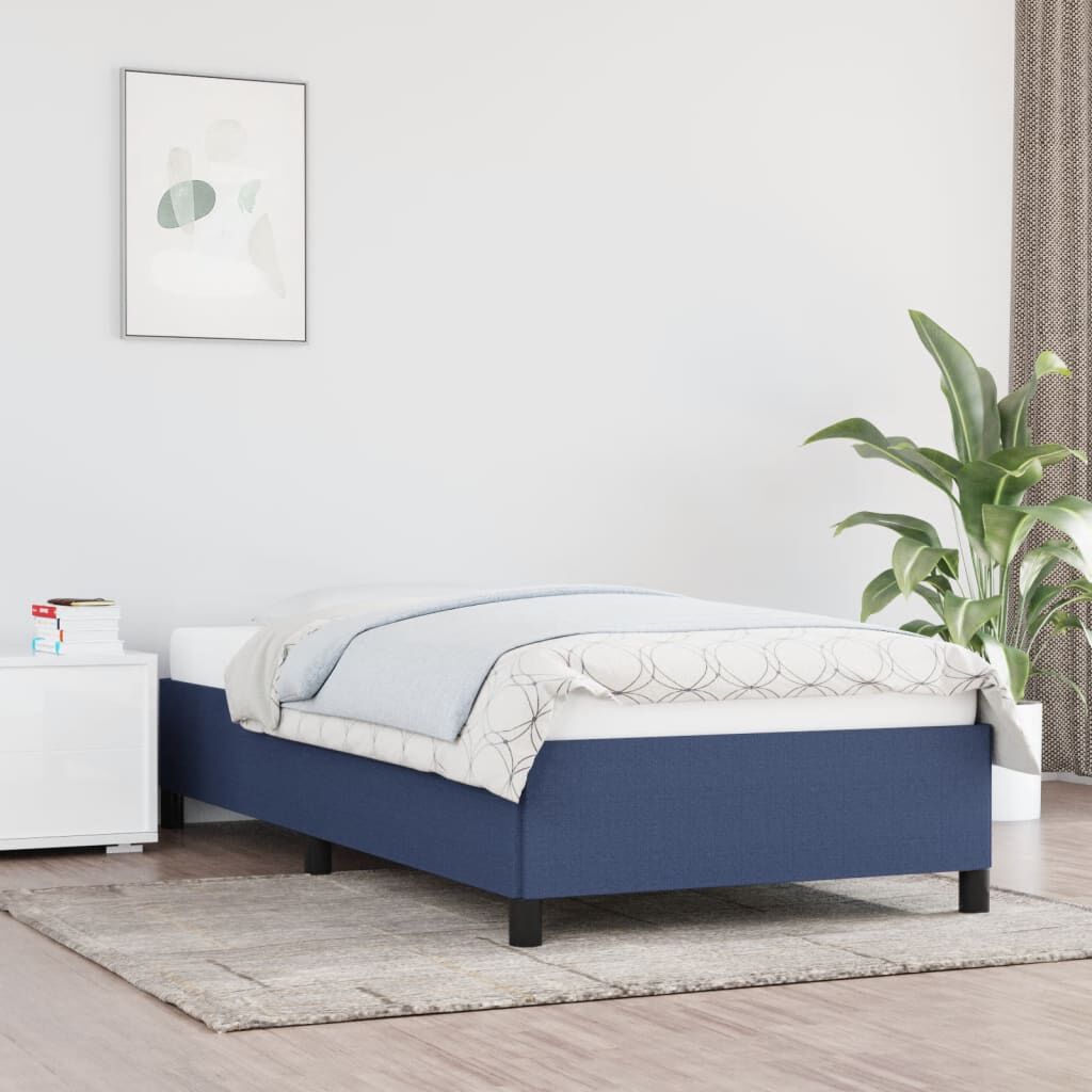 vidaXL Bettgestell ohne Matratze Blau 90x190 cm Stoff