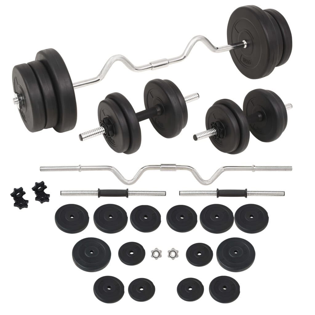 vidaXL Langhantel- und Kurzhantelset 60 kg