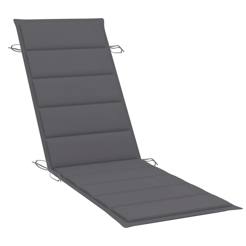 vidaXL Sonnenliegen 2 Stk. mit Tisch und Auflagen Massivholz Akazie