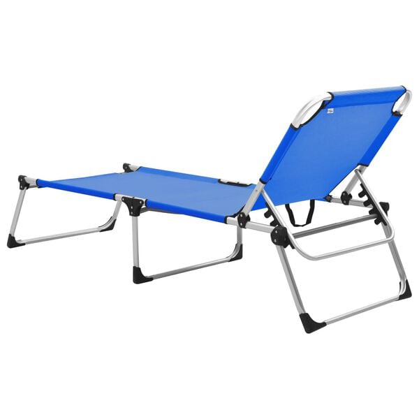 vidaXL Senioren-Sonnenliege Extra Hoch Klappbar Blau Aluminium