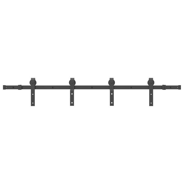vidaXL Schiebetürbeschlag-Set 183 cm Stahl Schwarz
