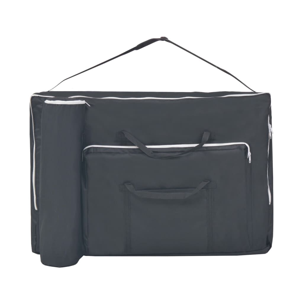 vidaXL Massageliege 3-Zonen mit Hocker Klappbar 10 cm Sitz Schwarz