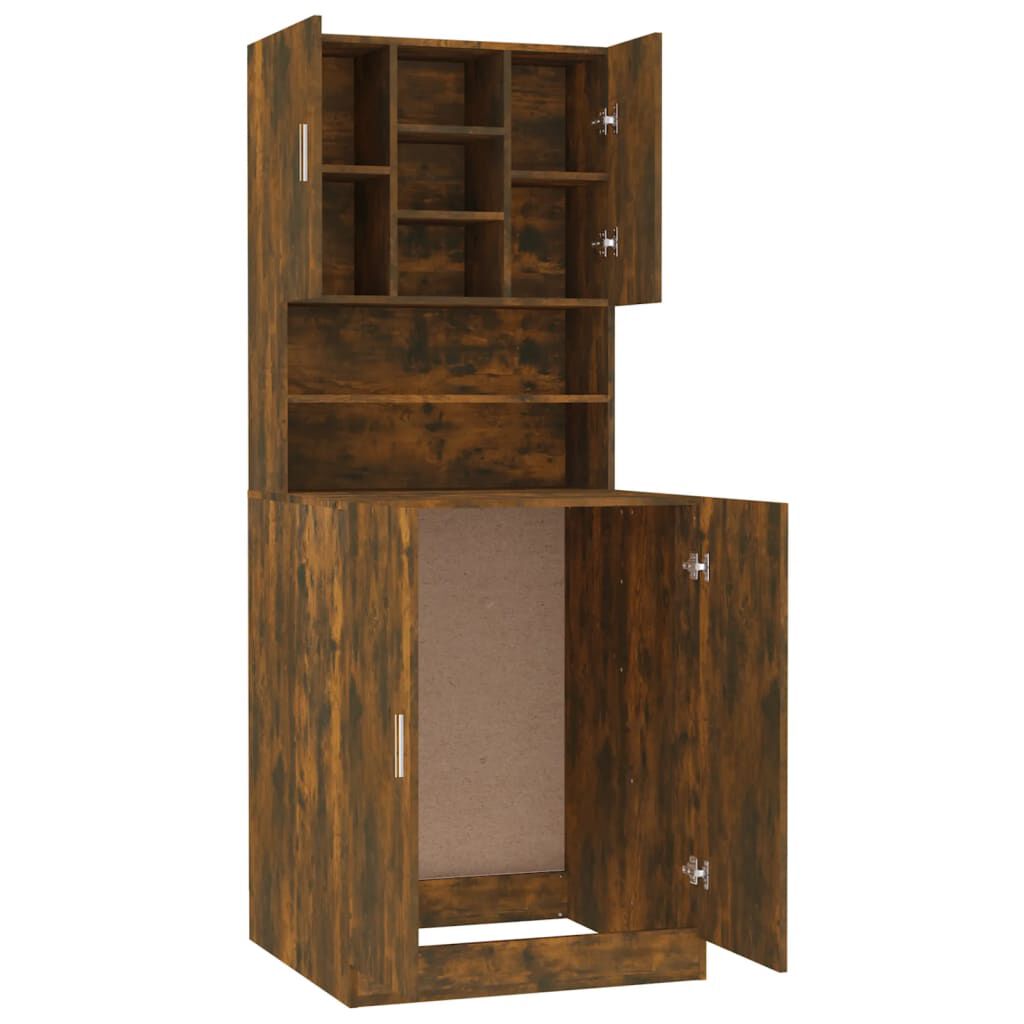 vidaXL Waschmaschinenschrank Räuchereiche Holzwerkstoff