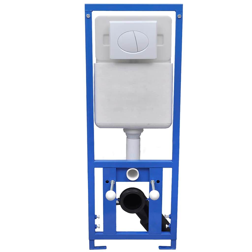 vidaXL Hänge-Toilette mit Einbau-Spülkasten Keramik Schwarz
