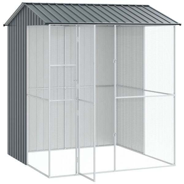 vidaXL Voliere Anthrazit 215x210x247 cm Stahl