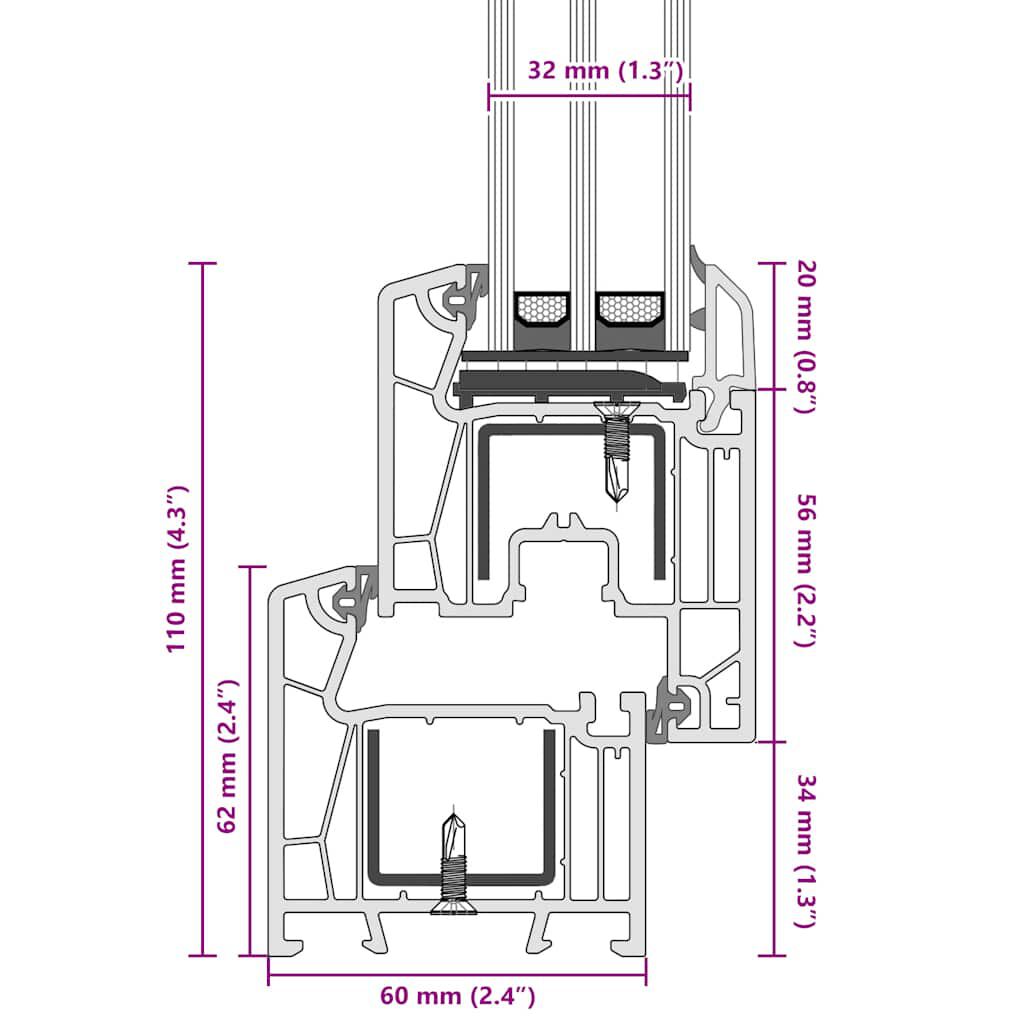 vidaXL Kellerfenster "RISOR" 50x50 cm Drehkipp DIN Rechts Anthrazit