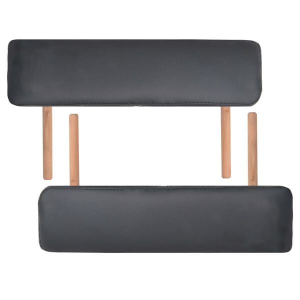 vidaXL Massageliege 3-Zonen mit Hocker Klappbar 10 cm Sitz Schwarz