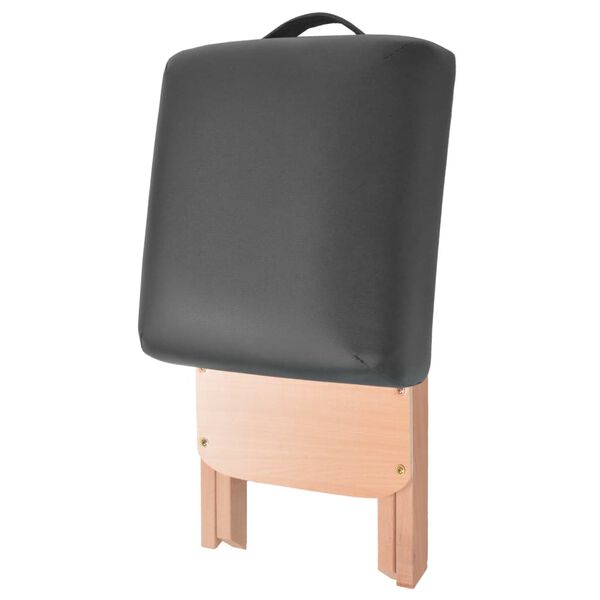 vidaXL Massageliege 3-Zonen mit Hocker Klappbar 10 cm Sitz Schwarz