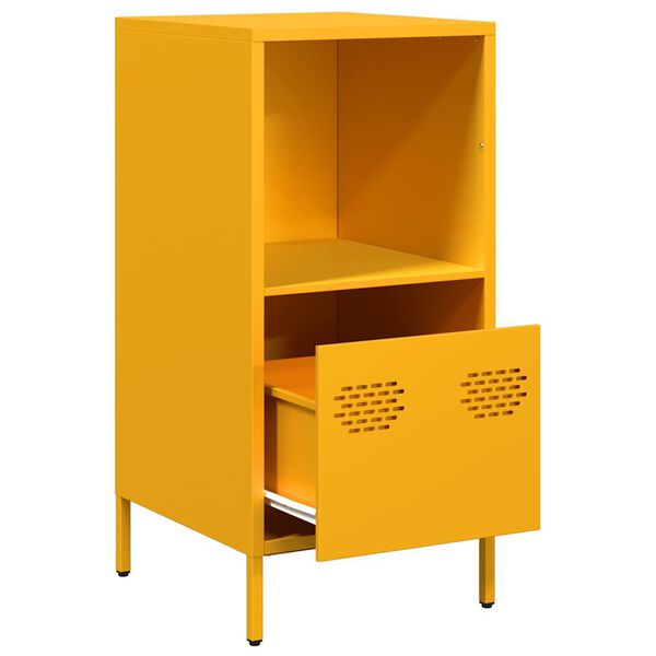 vidaXL Sideboard Senfgelb 35x39x73,5 cm Kaltgewalzter Stahl