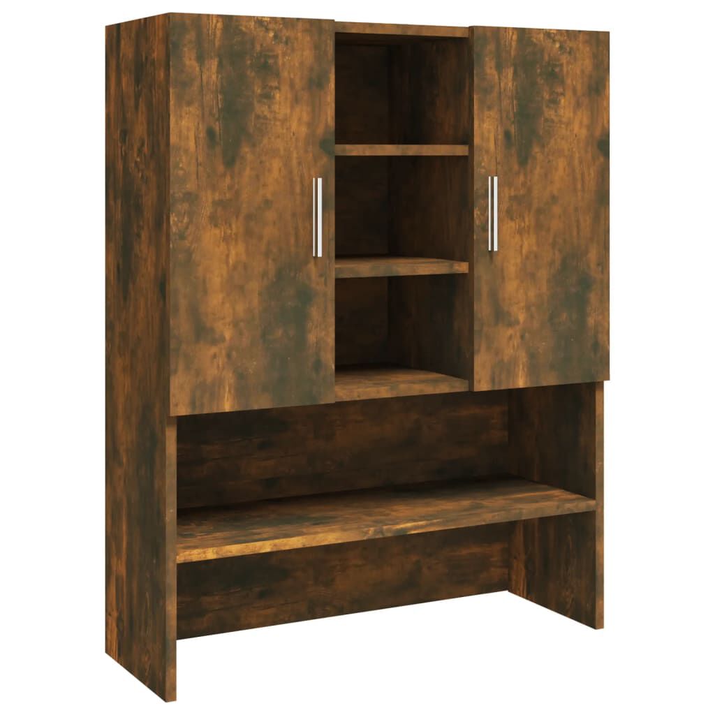 vidaXL Waschmaschinenschrank Räuchereiche Holzwerkstoff