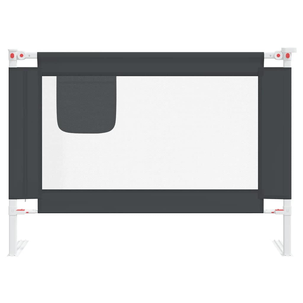 vidaXL Kleinkind-Bettschutzgitter Dunkelgrau 90x25 cm Stoff