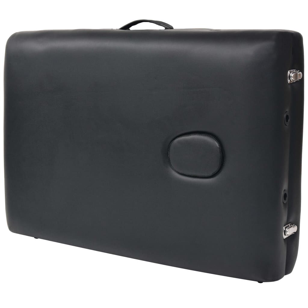 vidaXL Massageliege 3-Zonen mit Hocker Klappbar 10 cm Sitz Schwarz