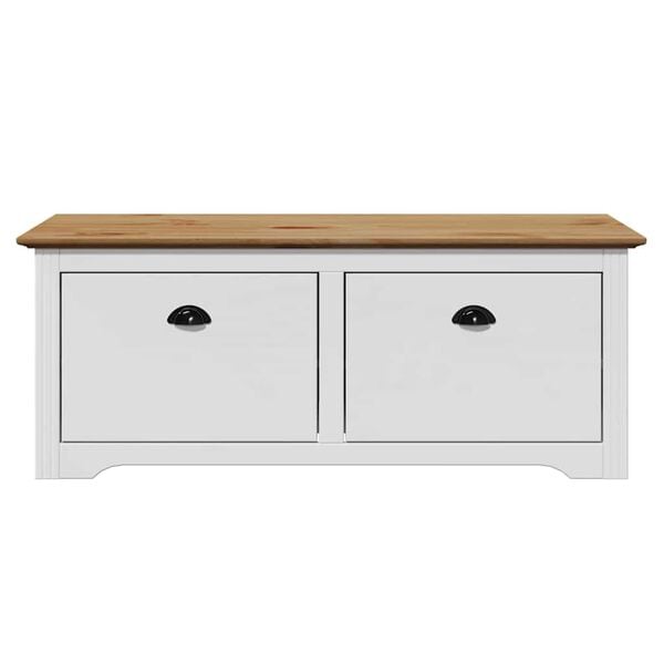 vidaXL Flurbank BODO Weiß und Braun 114x40x45 cm