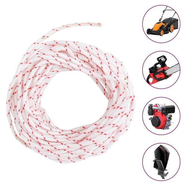 vidaXL Starterseil Weiß und Rot Ø3 mm 10 m Nylon