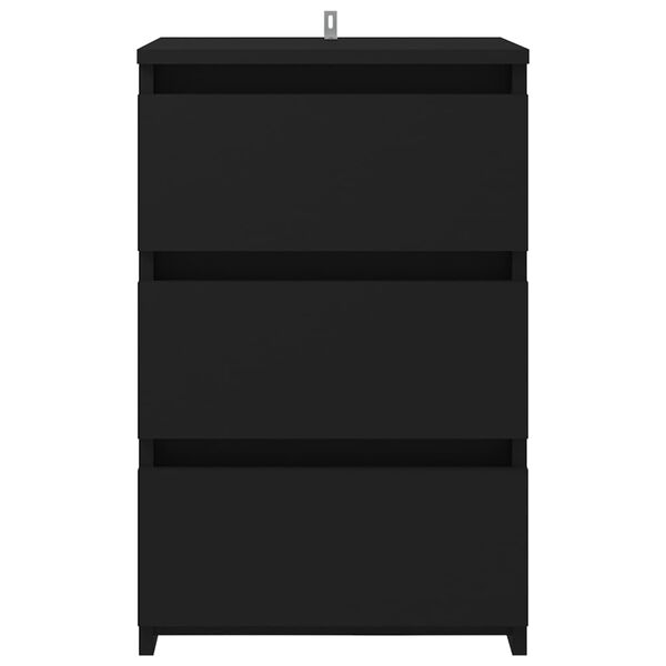 vidaXL Nachttisch Schwarz 40x35x62,5 cm Holzwerkstoff