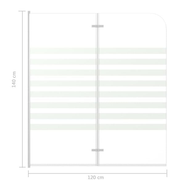 vidaXL Duschabtrennung 120x140 cm Hartglas Streifen