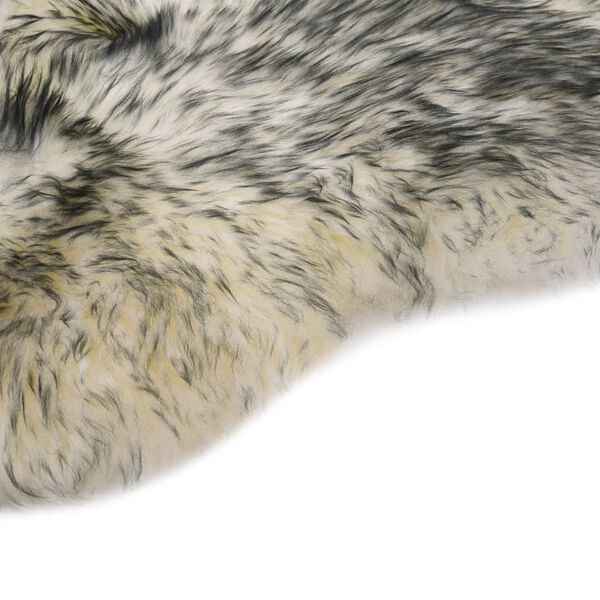 vidaXL Teppich Schafspelz 60x180 cm Dunkelgrau Melange