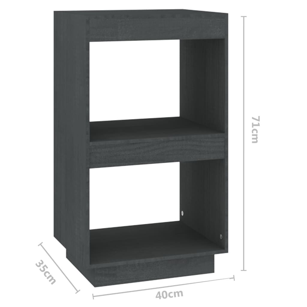 vidaXL Bücherregal Grau 40x35x71 cm Massivholz Kiefer