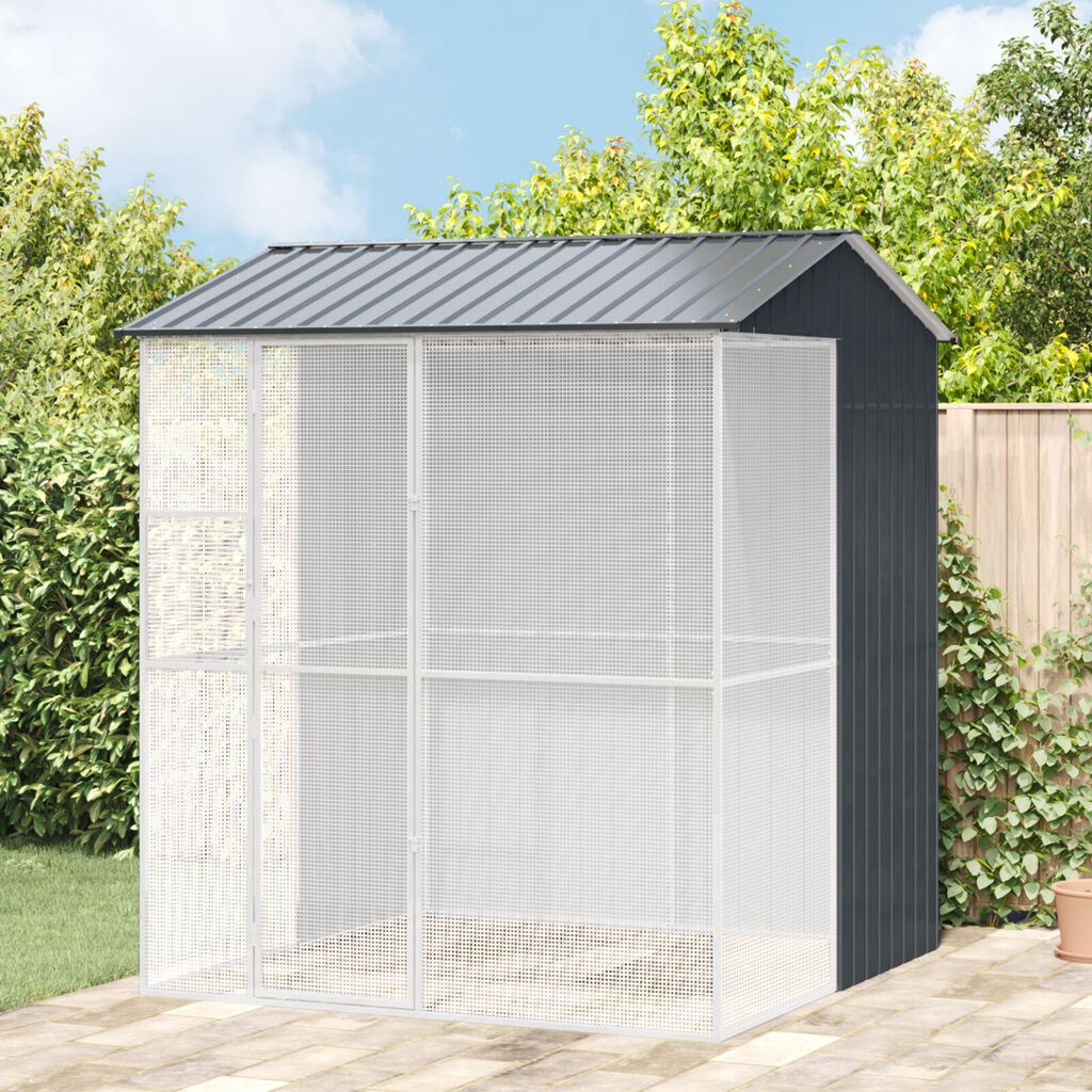 vidaXL Voliere Anthrazit 215x210x247 cm Stahl