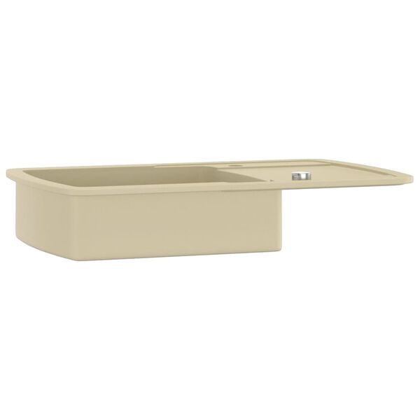 vidaXL Granitspüle Einzelbecken Beige