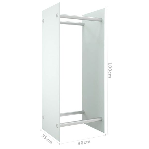vidaXL Brennholzregal Weiß 40x35x100 cm Hartglas