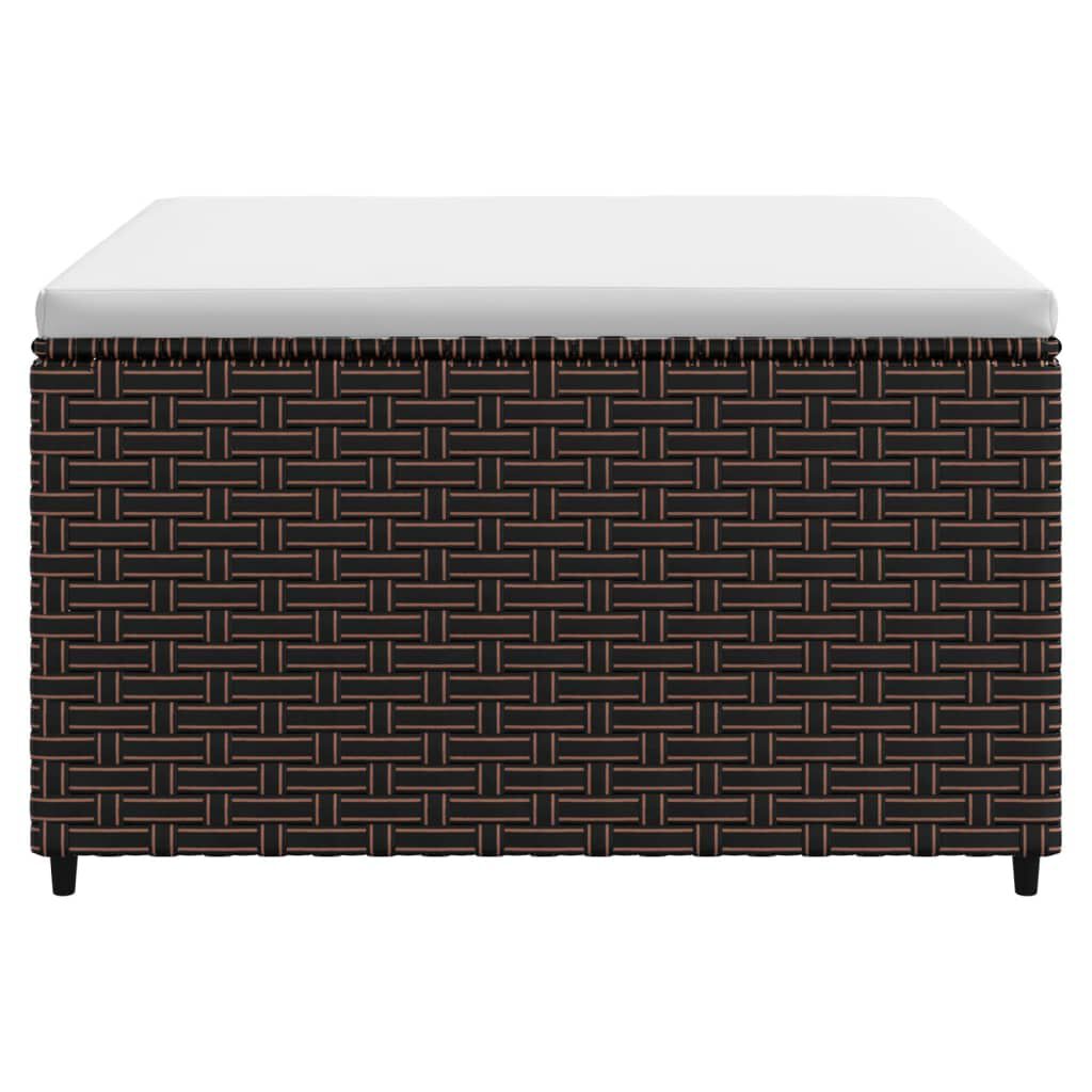 vidaXL Gartenhocker mit Kissen Braun Poly Rattan
