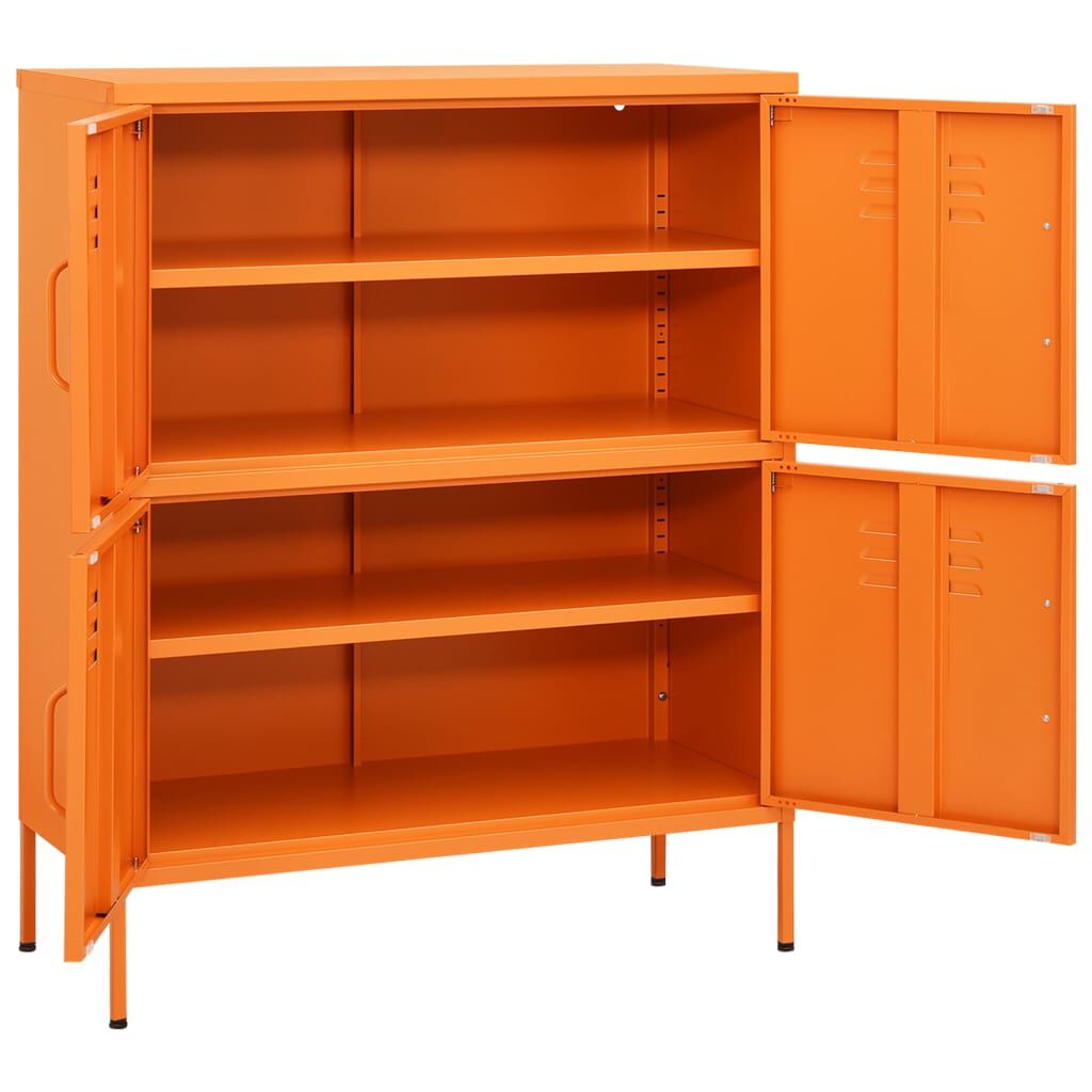 vidaXL Lagerschrank Orange 80x35x101,5 cm Stahl