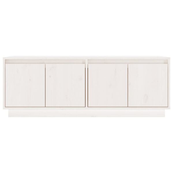 vidaXL TV-Schrank Weiß 110x34x40 cm Massivholz Kiefer