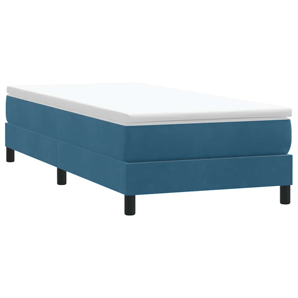 vidaXL Boxspringbett ohne Matratze Dunkelblau 80x220 cm Samt